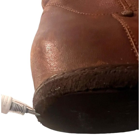 Stuart Weitzman Womens Sz 8.5  Leather Wedge Pull On Short Boots Brown Casual - Picture 11 of 16